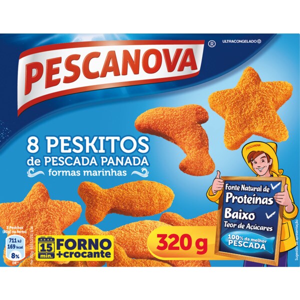 Pescanova Peskitos de Pescada Panada 8 Unidades embalagem 320 g
