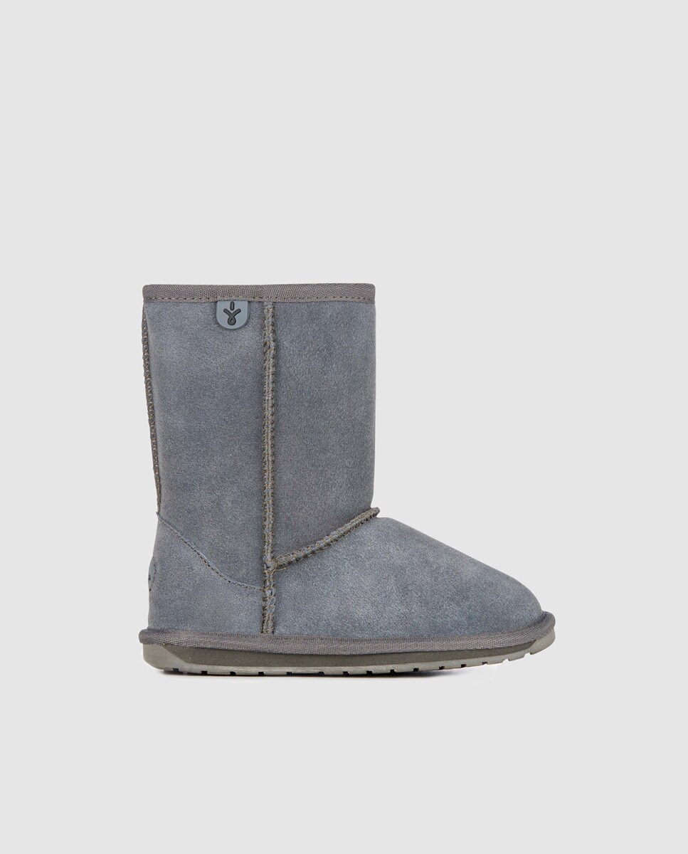 Emu - Botas De Pelo De Niños De Piel En Color Gris