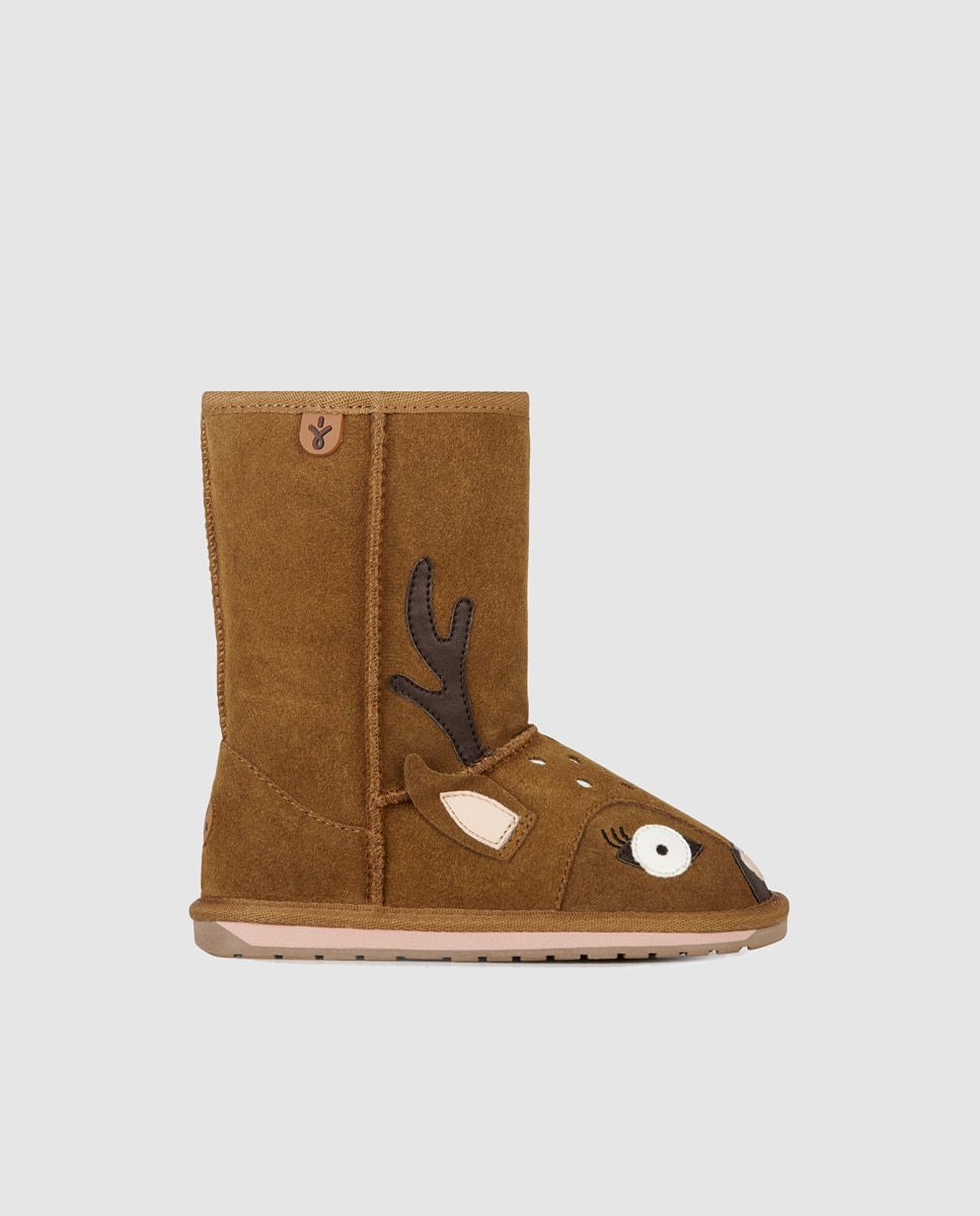 Emu - Botas De Pelo De Niños De Piel Con Fantasía De Un Ciervo