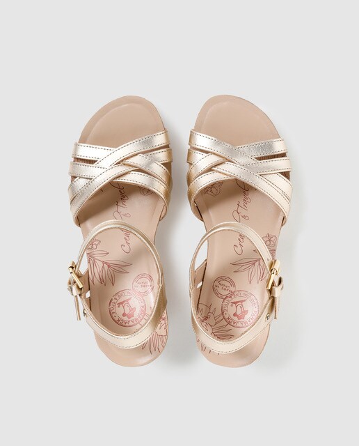 Sandalias de cuña de mujer Panama Jack de piel en color oro · Panama Jack · El  Corte Inglés