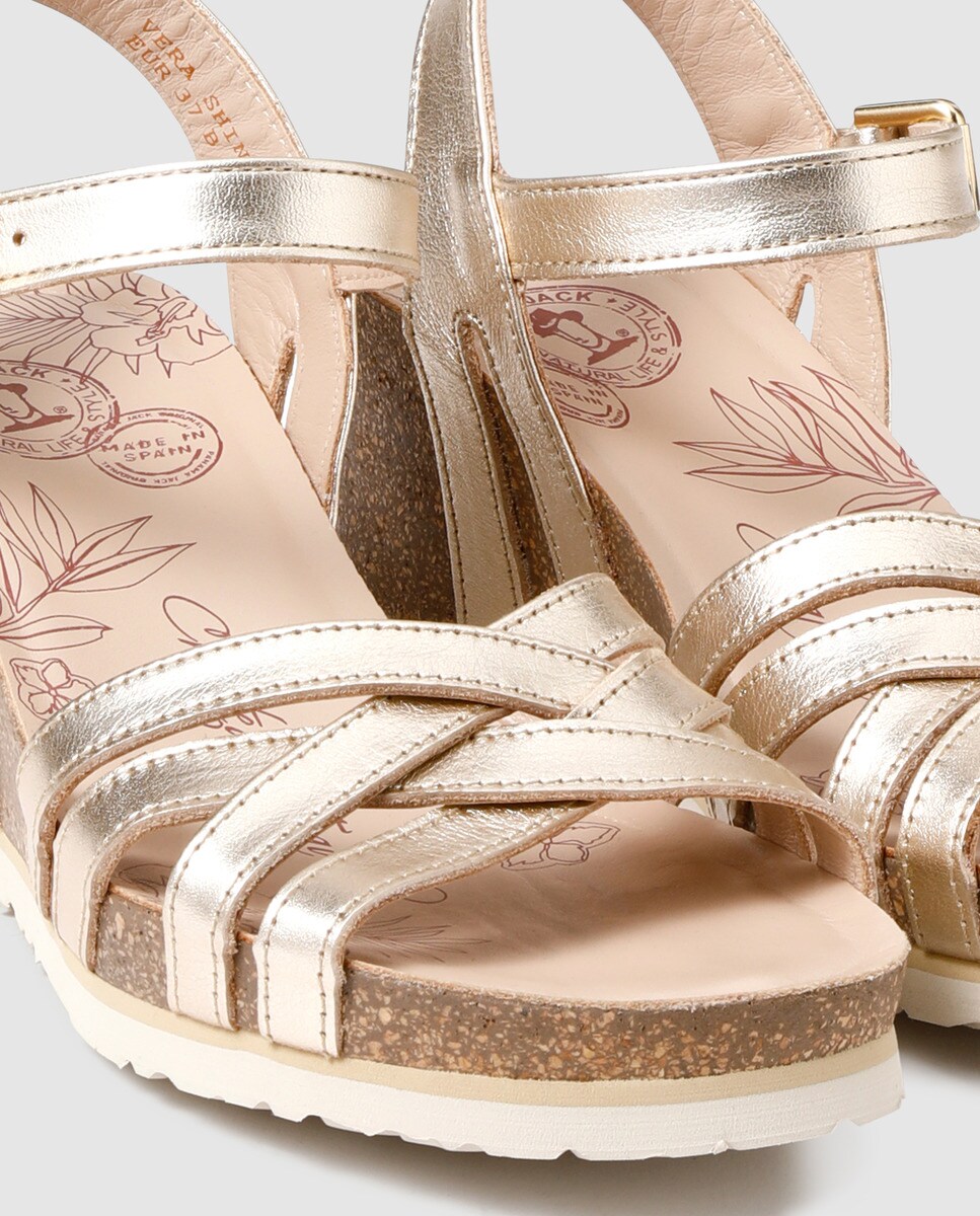 Sandalias de cuña de mujer Panama Jack de piel en color oro · Panama Jack ·  El Corte Inglés