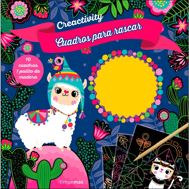 Imagem 0 de Creactivity. Cuadros para rascar. Animalitos: 10 cuadros 1 palito de madera