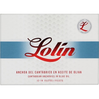 Serie Oro filetes de anchoa del Cantábrico en aceite de oliva lata 50 g neto escurrido - Lolin