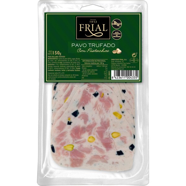 pavo trufado con pistachos en lonchas sin gluten envase 150 g · FRIAL