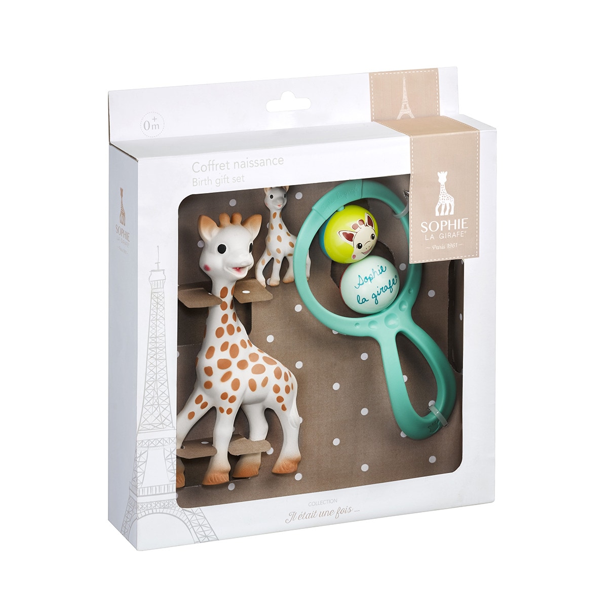 Pack de oferta Sophie La Girafe Mordedor Sophie La Girafe + Roca Swing + Porta-chaves Sophie bege Bege-2