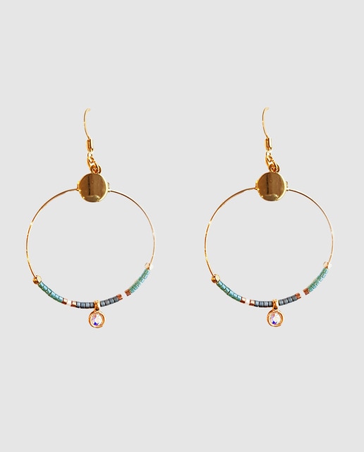 Imagen 0 de Pendientes de aro Link & Love Miyuki multicolor