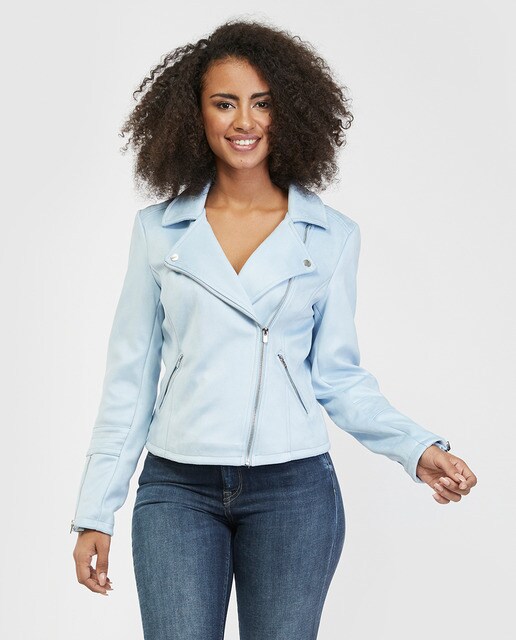 Cazadora biker de mujer de polipiel