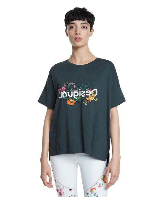 Camiseta de mujer de manga corta con log