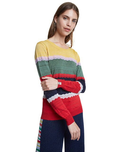 Jersey de mujer de rayas multicolor