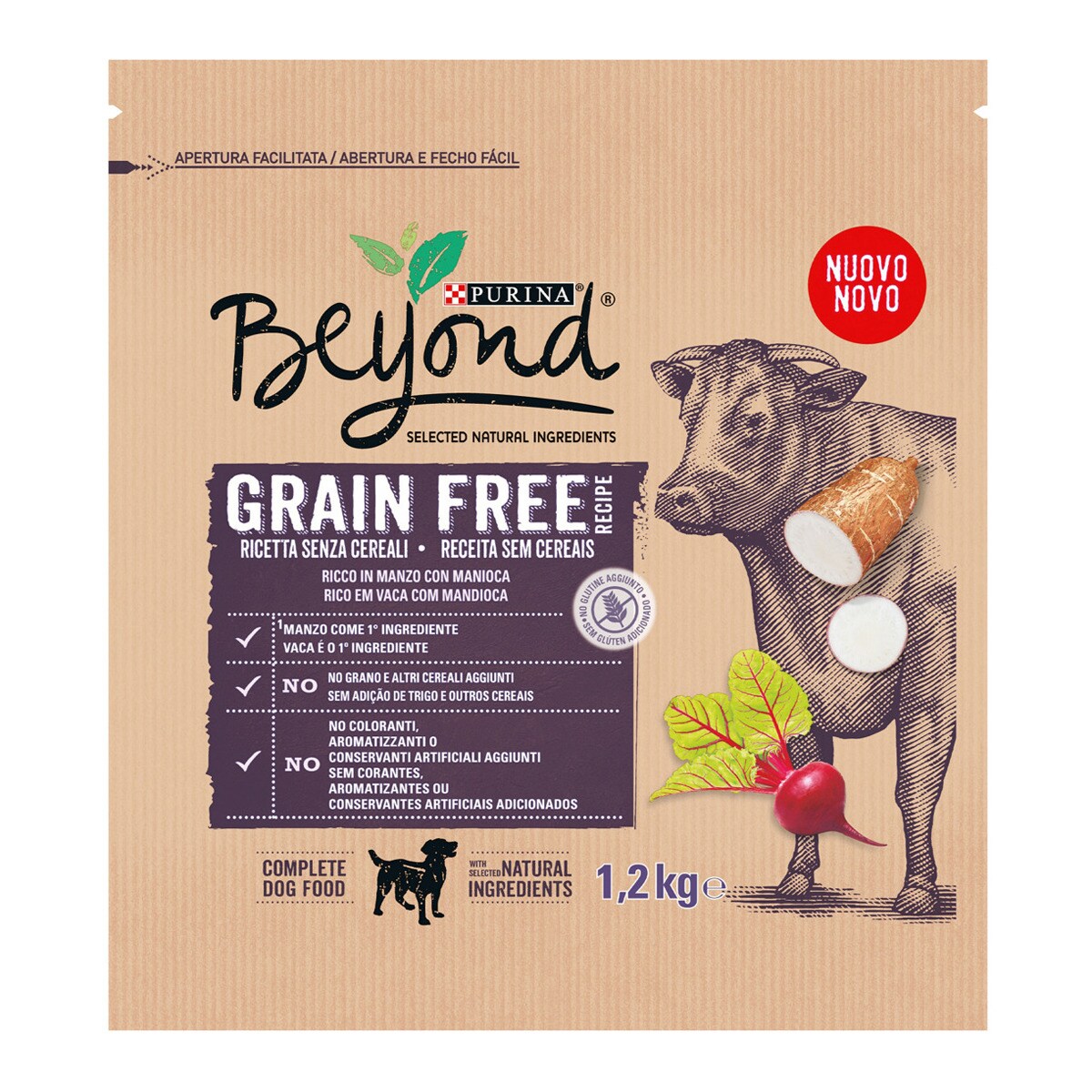 Purina Beyond - Pienso Para Perros Adultos Pequeños, Medianos Y Grandes Grain Free Buey 1,2kg