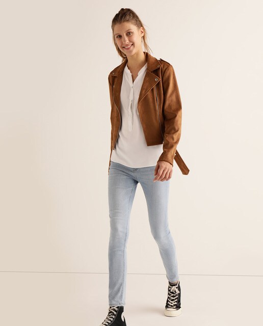 Cazadora perfecto de mujer en polipiel