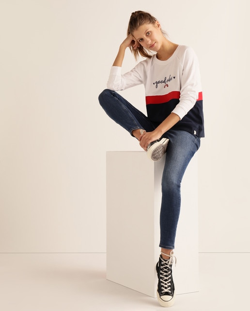 Sudadera de mujer 100% algodón en bloque