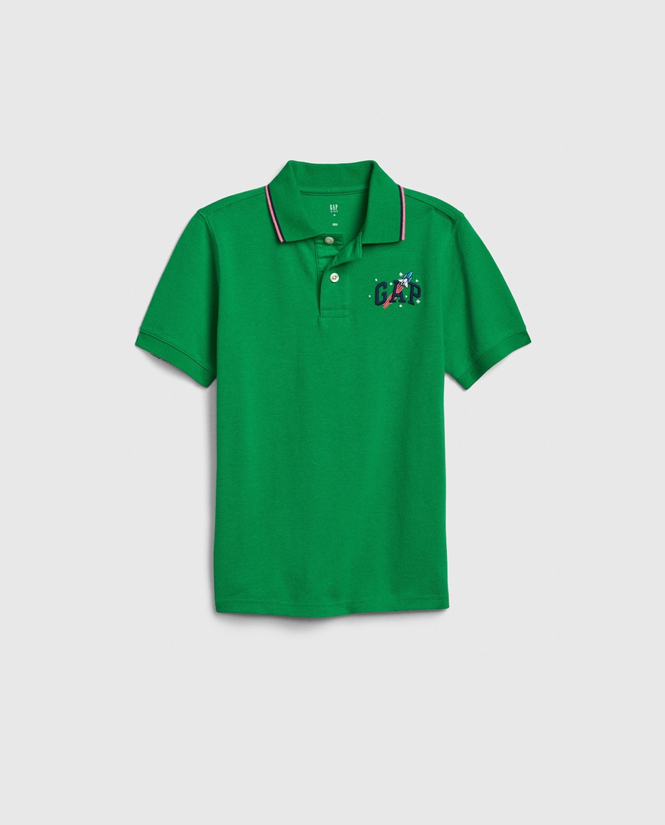 Polo de niño verde con bordado · GAP · El Corte Inglés