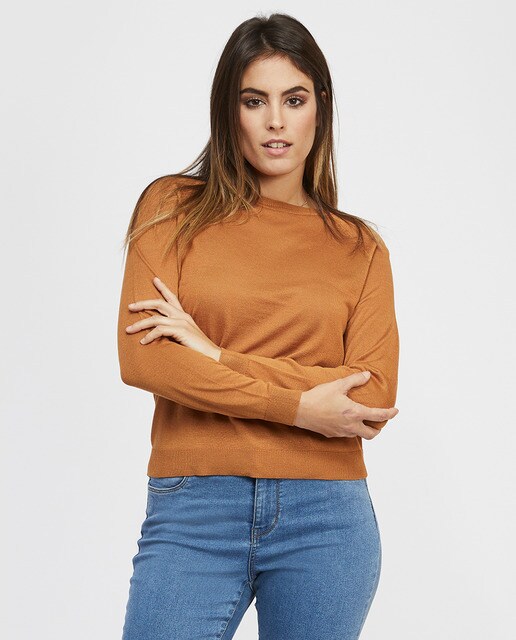 Jersey fino de mujer manga larga