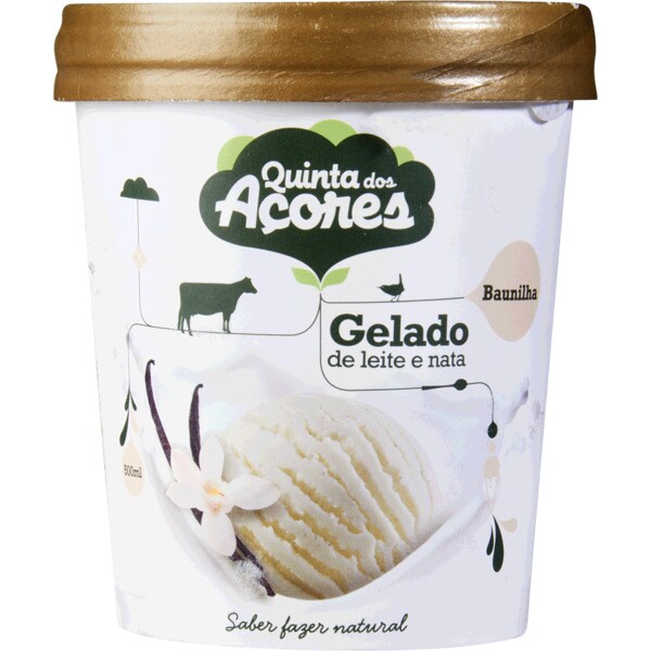 Quinta dos Açores Gelado de Baunilha, Leite e Nata embalagem 500 ml