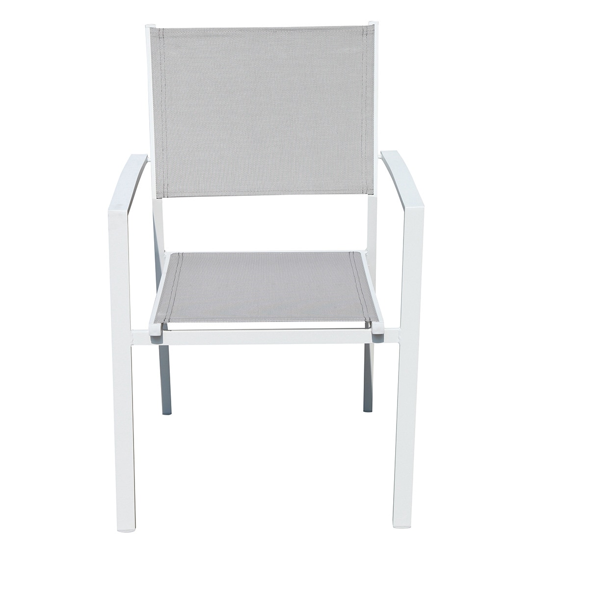 Sillón de comedor de aluminio apilable New Florida Basics El Corte Inglés Blanco/Gris-2