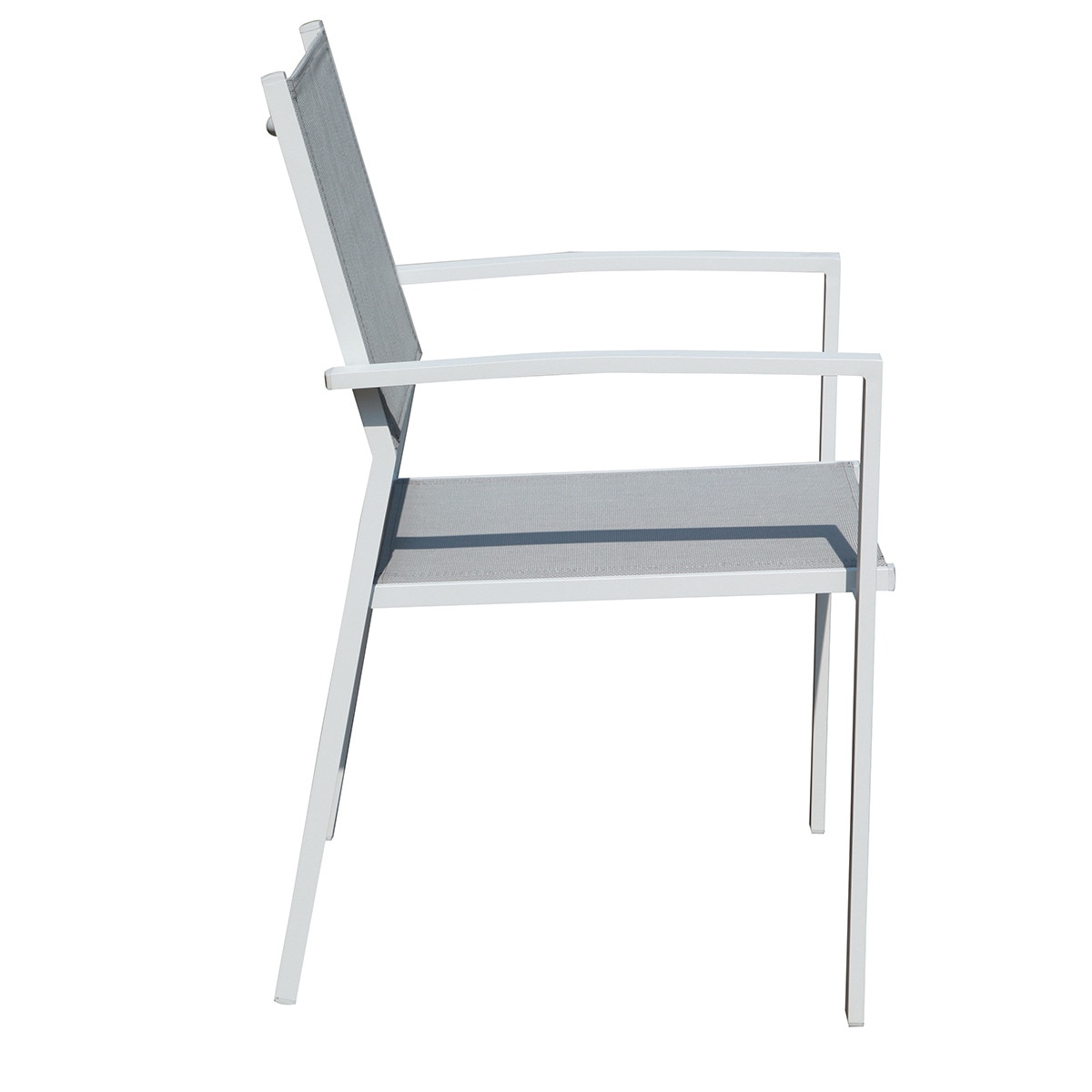 Sillón de comedor de aluminio apilable New Florida Basics El Corte Inglés Blanco/Gris-3