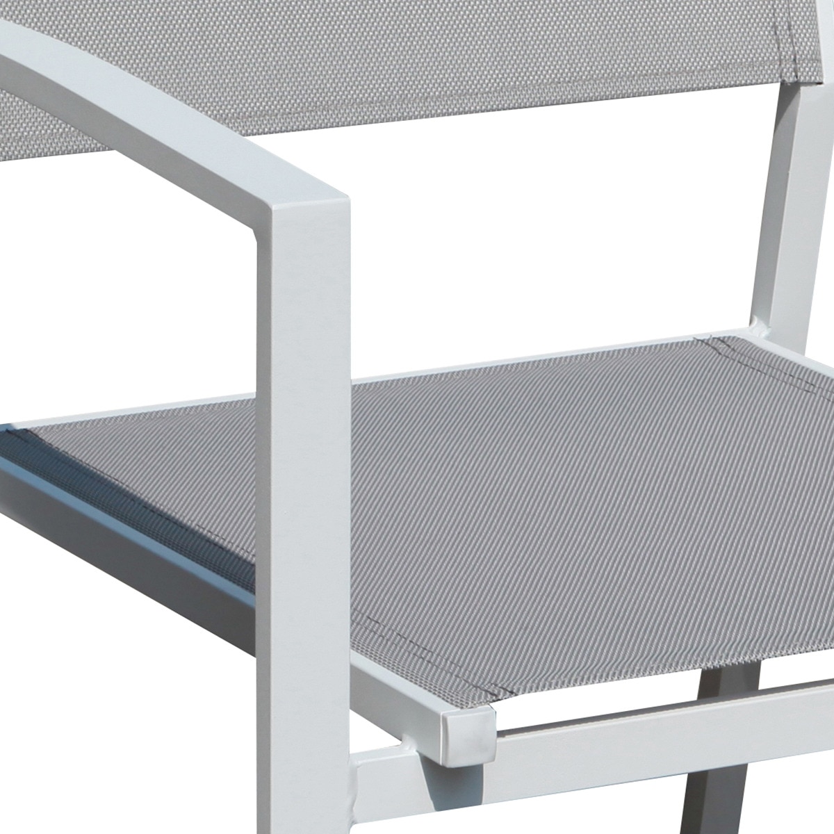 Sillón de comedor de aluminio apilable New Florida Basics El Corte Inglés Blanco/Gris-5