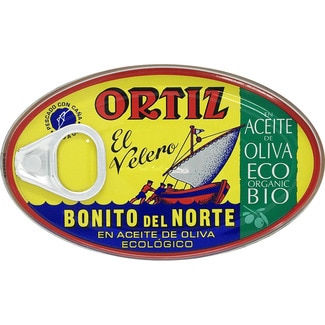 bonito del norte en aceite de oliva ecológico lata 82 g neto escurrido - Ortiz