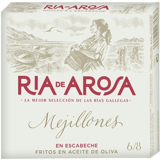 mejillones en escabeche de las rías gallegas fritos en aceite de oliva 6-8 piezas lata 69 g - Ria De Arosa
