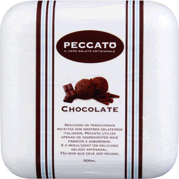 Peccato Gelado de Chocolate embalagem 500 ml