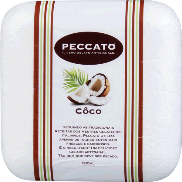 Peccato Gelado de Côco embalagem 500 ml