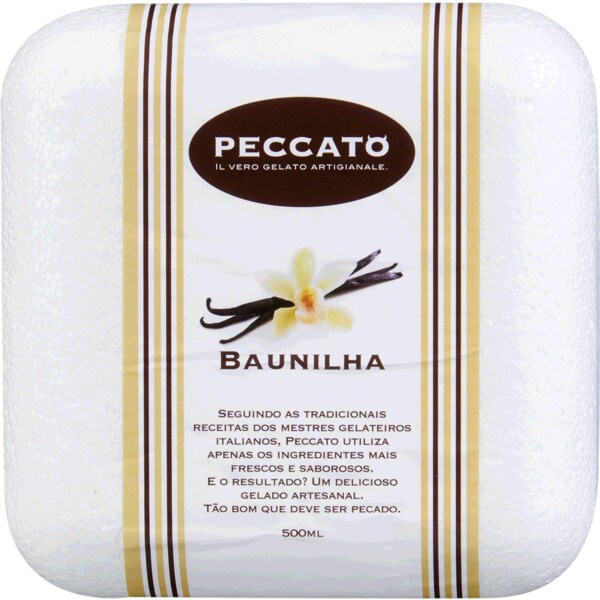Peccato Gelado de Baunilha embalagem 500 ml