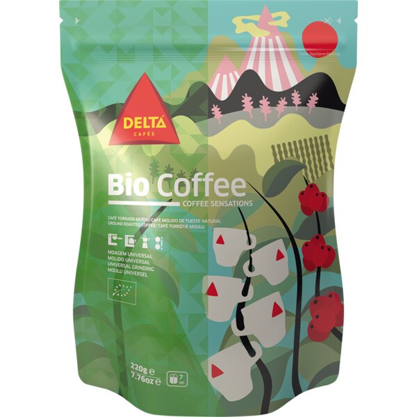 Delta Café Moído Torrado Lote Bio Coffee Moagem Universal Biológico embalagem 220 g