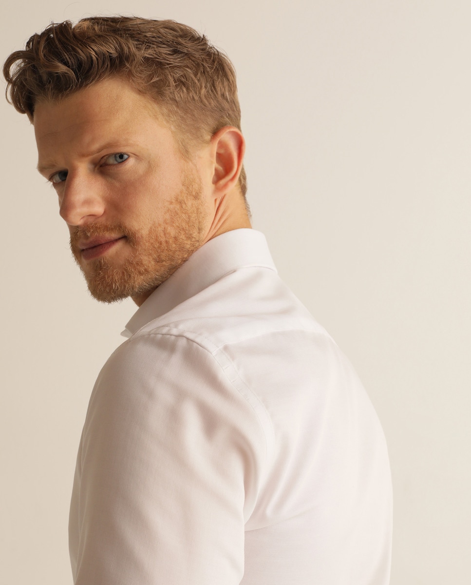 Camisa Non Iron regular lisa branca de homem Branco-2