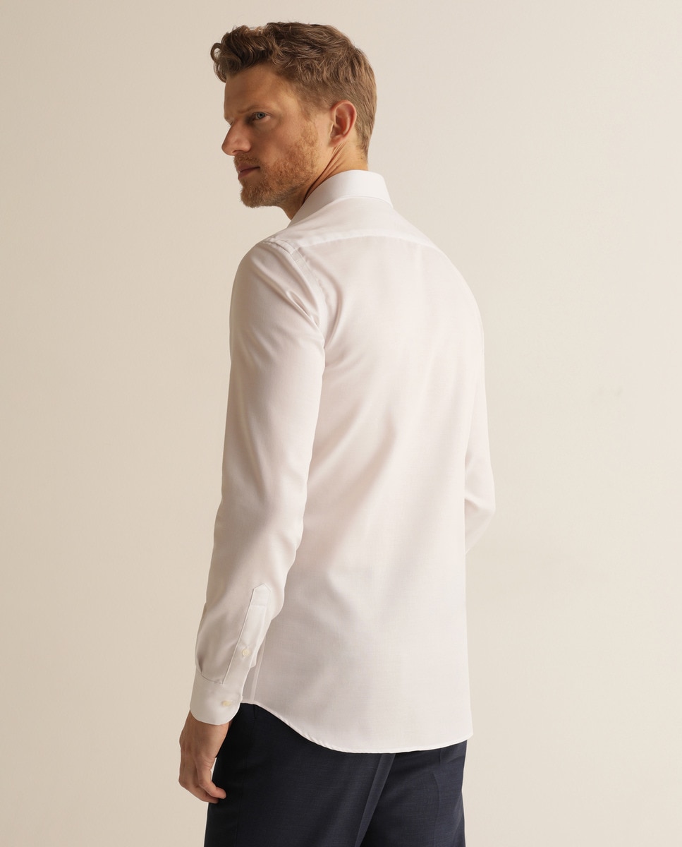 Camisa Non Iron regular lisa branca de homem Branco-3