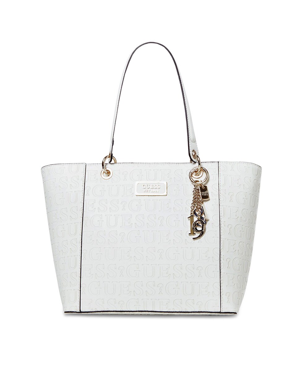 Mala Tote Guess Kamryn branca com gravura da marca · Guess · El Corte