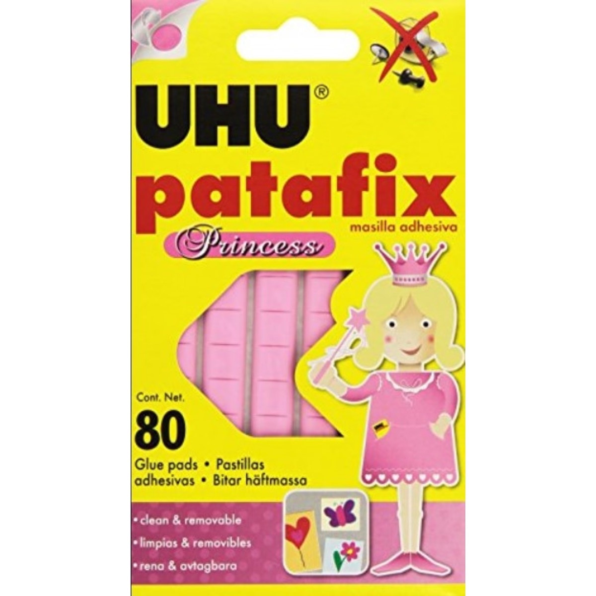 Pastilhas Adesivas UHU PATAFIX Princess Pink - 56 unidades 1