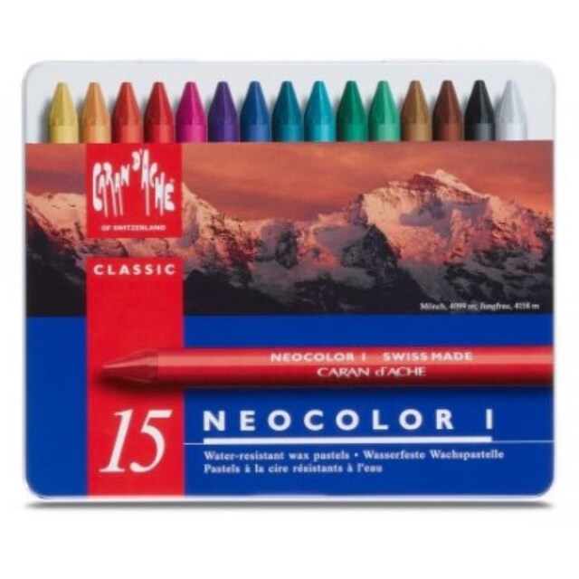 Imagem 0 de Caixa Metálica 15 Lápis de Cera Neocolor I Caran D'Ache
