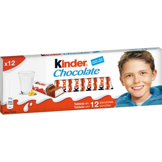barritas de chocolate con leche estuche 12 unidades - Kinder
