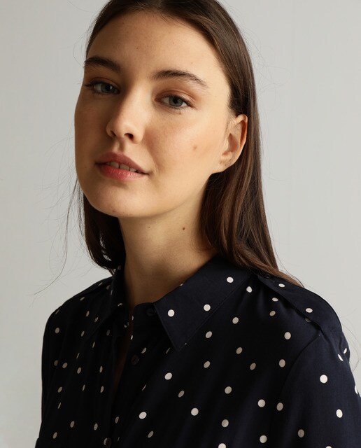 Vestido camisero con estampado de lunare
