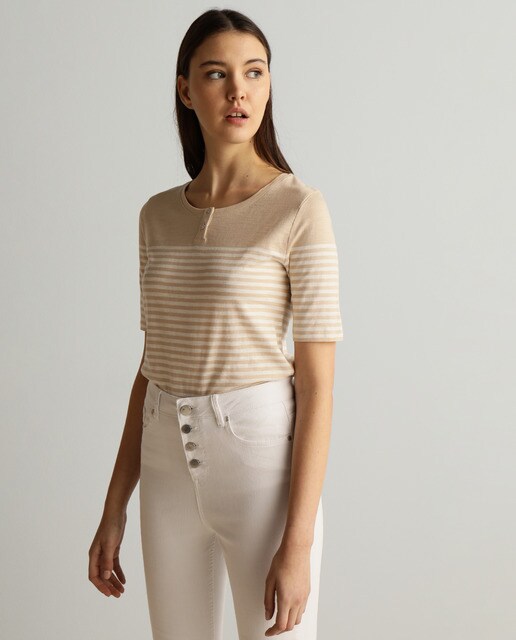 Camiseta de mujer 100% algodón raya