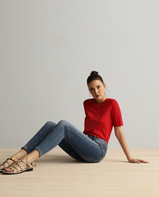 Camiseta de mujer 100% algodón lisa