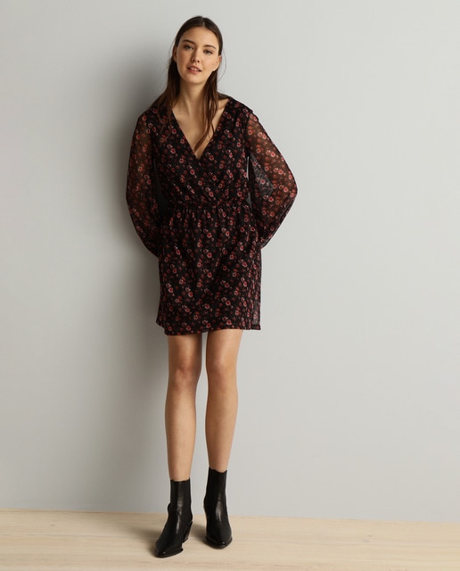 Vestido tul manga larga