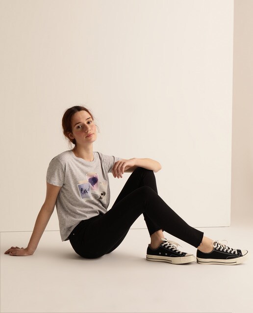 Camiseta de mujer print fotográfico mang