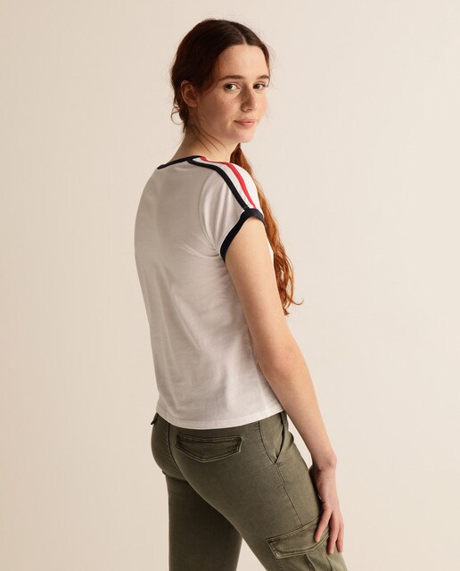 Camiseta de mujer print texto delantero