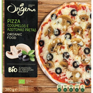 Bio Origens Pizza de Cogumelos e Azeitonas Pretas Biológica embalagem 369 g