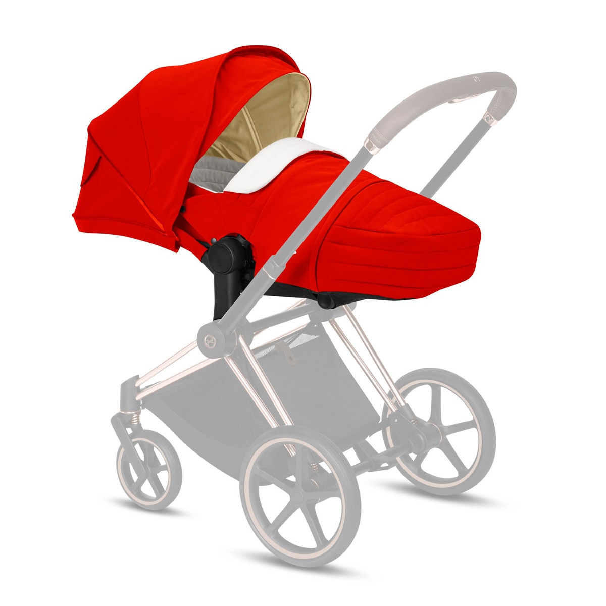 Alcofa Ligeira Cybex Lit Cot 2 em 1 Priam e Mios Khaki Green - Verde Caqui Laranja-2