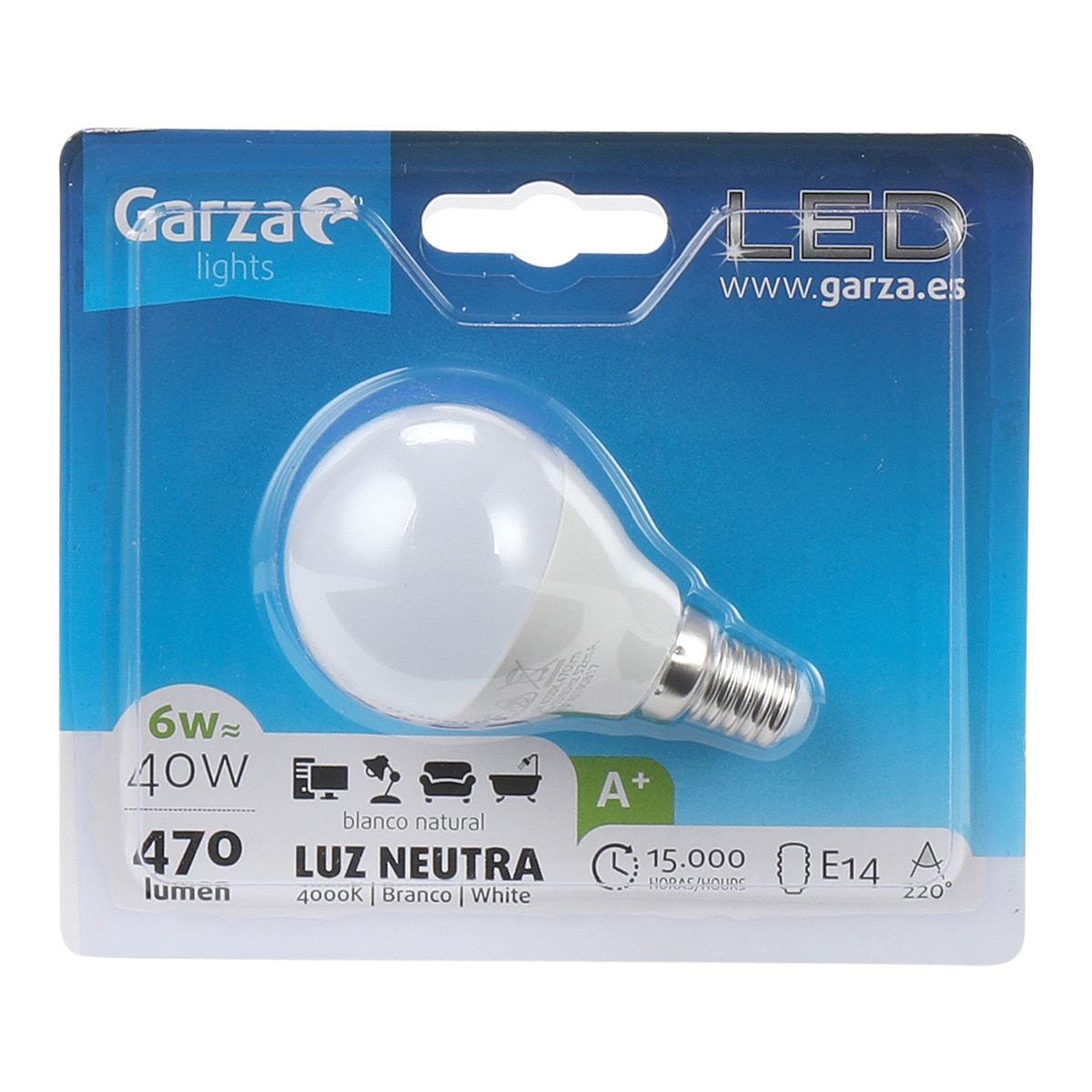 Lâmpada LED Esférica E14 5,5W 470lm 4000K Luz neutra (>=3000 K/<=5000 K).-1