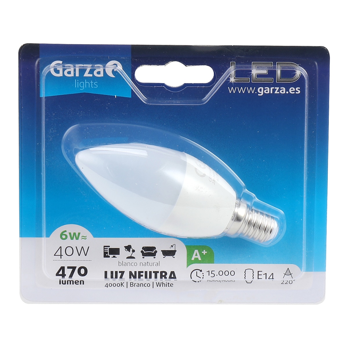 Lâmpada LED Vela E14 470 lm 4000 K - 5,5 W Luz neutra (>=3000 K/<=5000 K).-1