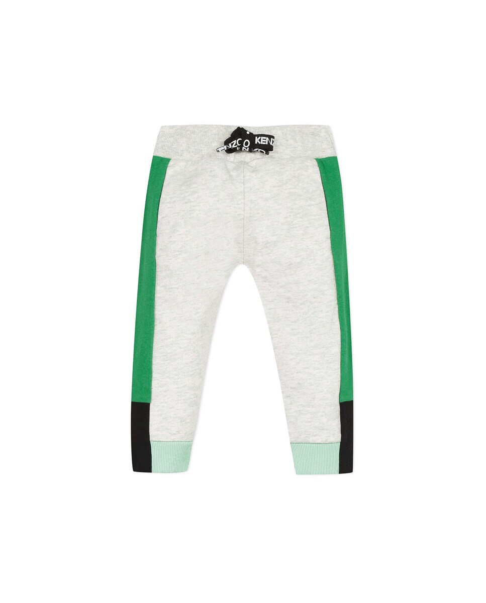 Kenzo Kids - Pantalón Deportivo De Bebé Niño Gris Con Banda Verde