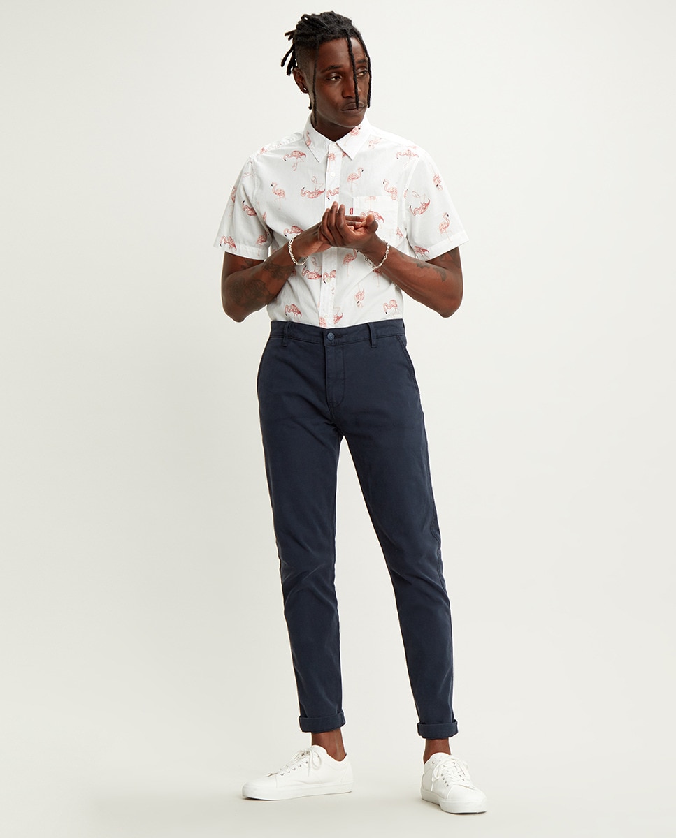 Calças chino slim azul-marinho de homem Azul-marinho-3