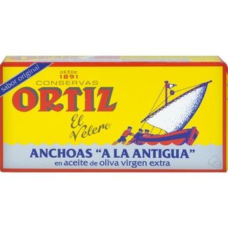filetes de anchoa a la antigua en aceite de oliva virgen extra lata 29 g neto escurrido - Ortiz