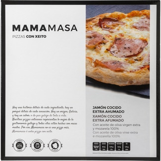 pizza de jamón cocido extra ahumado caja 410 g - Mamamasa