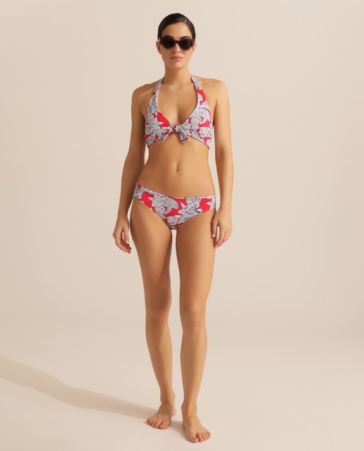 Braga de bikini estampado flores textura