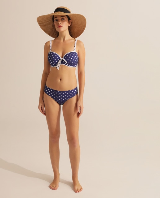 Braga de bikini estampada lunares textur